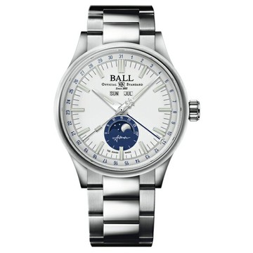 B3_ BALL 波爾錶】NM-3016C-S1J-WH ENGINEER II 月相潮流男士機械腕錶 白面 40mm｜樂天全館特惠中★指定刷卡回饋10%