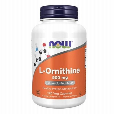 NOW L-ornithine, 120 Capsules 500mg #0122 / ナウ　オルニチン 500mg 120カプセル