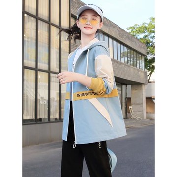 女學生秋裝上衣外套初中少女風衣女孩高中生2025秋季新款韓版大碼