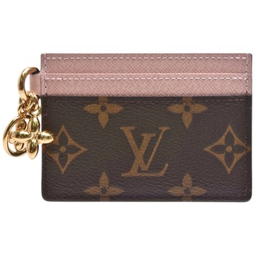 LV M82739 經典Charms系列Monogram帆布萬用名片夾(粉紅色)