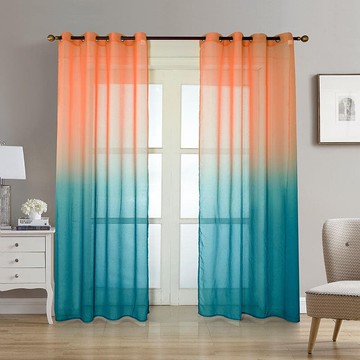 印花窗紗漸變彩色窗紗成品窗簾窗紗數碼印花紗簾