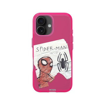 iPhone 16 Clear 粉漾桃 - 蜘蛛人 Spider-man - 蜘蛛人 - 手繪塗鴉