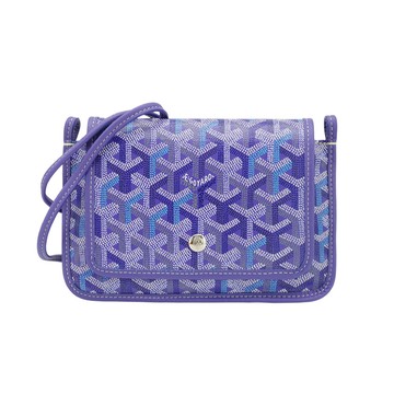 Goyard Plumet 翻蓋帆布扁斜背包(藍莓紫)