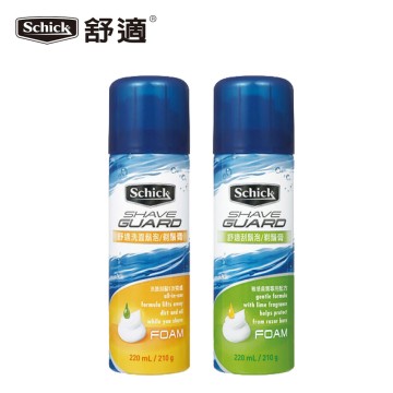 schick舒適刮鬍泡(210g)敏感/洗面 清新 薄荷 萊姆香 刮鬍洗臉一次完成