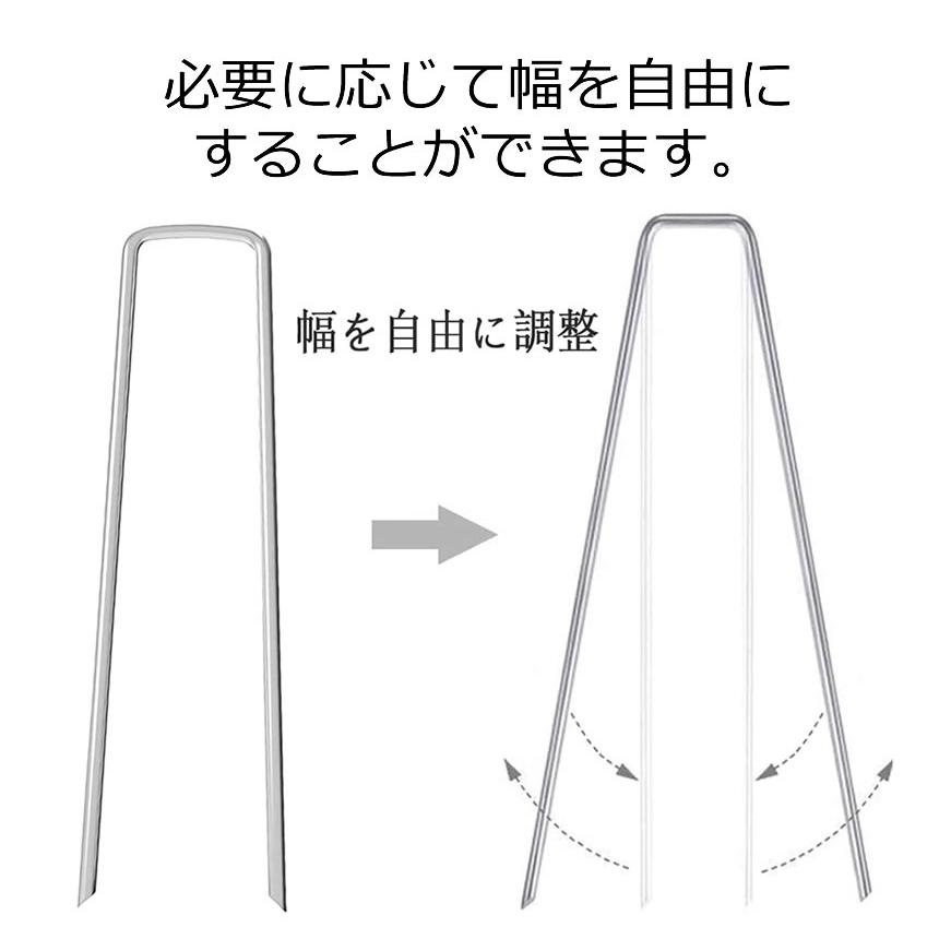 防草シート ピン Uピン杭 黒丸付  固定ピン 除草シート 100本 セット 防そうシート 防そうしーと 固定用 固定 人工芝 おさえピン 押さえピン 20cm 園芸シート