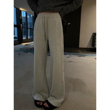 superniniyy 高克重紙片人顯比列顯腿長微喇運動褲抽繩休閑褲女