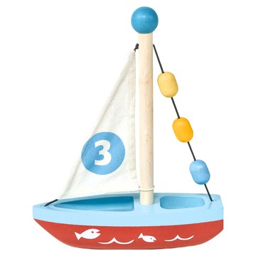 mentari 小魚兒帆船 兒童木製玩具  16 x 5.5 x 20.5cm  1組