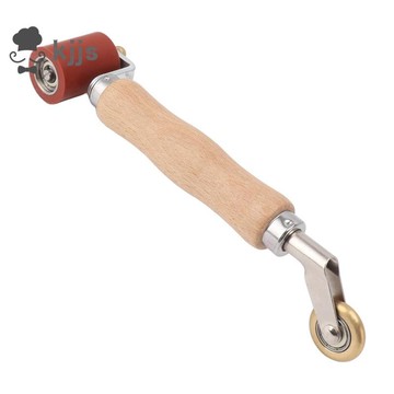 40mm壁紙滾輪接縫滾輪鋼,木柄矽膠接縫滾輪兩用黃銅輪用於PVC焊接A