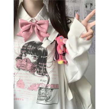 日系原創機械少女加絨寬松衛衣女潮軟妹百搭學生ins秋冬上衣