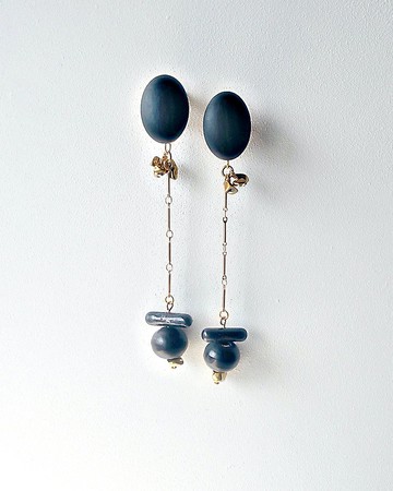 Galaxy 2way 耳夾 /月光/ 可替換式 K金/縞瑪瑙/水牛角