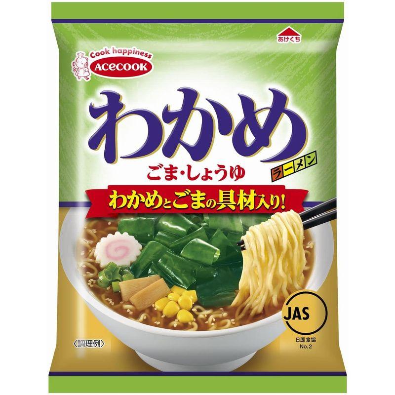 エースコック わかめラーメン ごま・しょうゆ 5食パック 440g ×6個