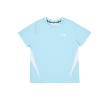 FILA KIDS 童短袖圓領T恤-微光藍 1TEA-4701-BU