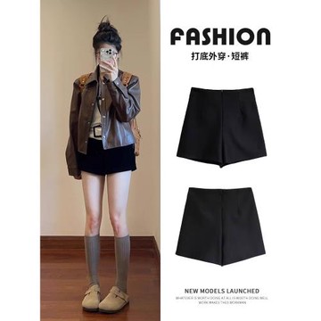 韓國黑色西裝超短褲熱褲女春秋高腰運動辣妹外穿緊身防走光打底褲