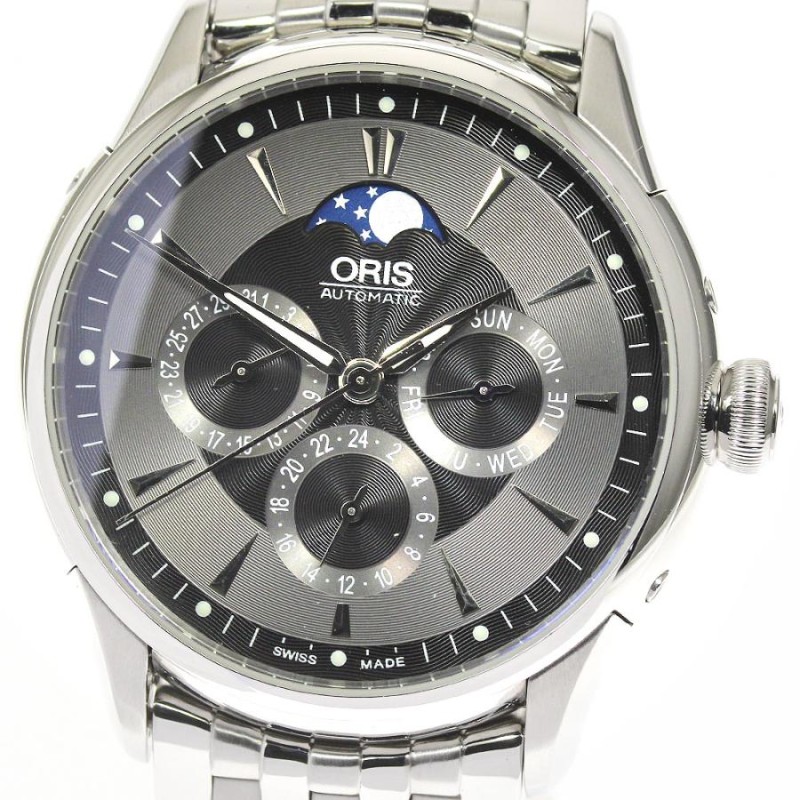 オリス ORIS 7592 アートリエ コンプリケーション ムーンフェイズ 自動巻き メンズ 良品 箱・保証書付き_767401