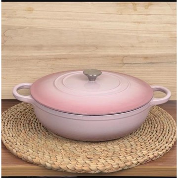 出口鑄鐵搪瓷琺瑯平底鍋湯鍋燉鍋炒鍋海鮮鍋大號媽咪鍋燜鍋家用30