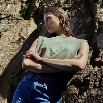 Bread & Boxers 高質感厚質羅紋背心 - 卡其綠