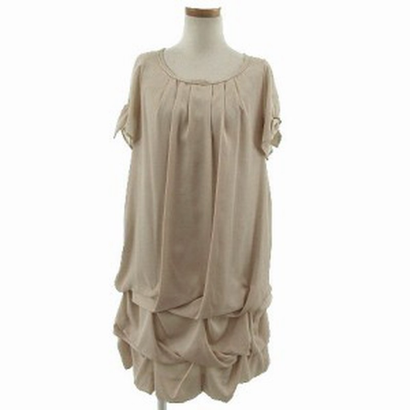 中古 エニィスィス エニシス Anysis ワンピース フォーマル 半袖 ひざ丈 ベージュ 2 レディース 通販 Lineポイント最大1 0 Get Lineショッピング