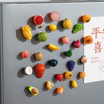 馬年 冰箱貼  磁鐵貼 2026 創意仿真水果冰箱貼食玩立體diy迷你樹脂磁力貼傢居廚房磁吸裝飾