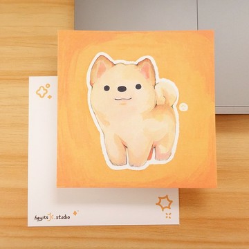 【插畫小卡】白色柴犬小卡 Shiba Print | 狗狗小卡 | 裝飾送禮