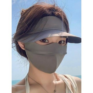 隔熱面罩女夏季2026新款透氣隔熱全臉帽子口罩一體冰絲臉基尼