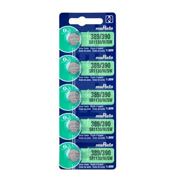MuRata 村田SR 389/390手錶鈕扣電池 5入 / 卡 SR1130SW｜領券最高折$220