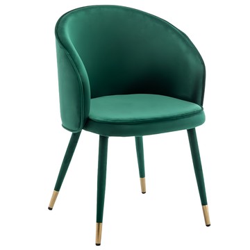 E-home Gerta歌塔流線絨布腳包金邊休閒餐椅 UH017B-grn  1個  綠色