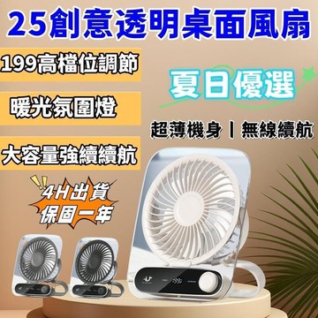 【川澤百貨】強風速降溫❄啊保固壹年低噪音．199檔風力 桌上型風扇 USB風扇 桌面風扇 小風扇 辦公桌  風扇 自帶暖光氛圍燈