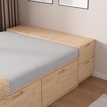 定制實木床邊夾縫櫃長條窄櫃收納櫃儲藏床尾櫃靠墻櫃臥室飄窗櫃Y182Y