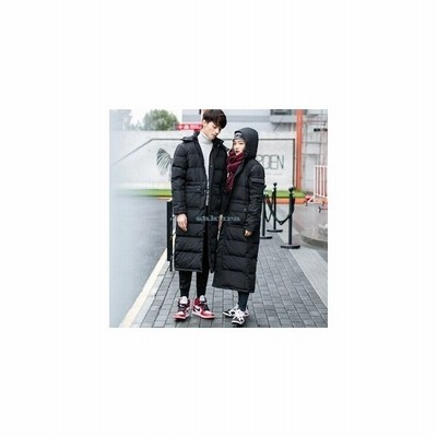 ダウンコート メンズ レディース キルティングコート ペアルック カップル アウター ダウンジャケット ロングコート 無地 フード付き 暖かい 防風 通販 Lineポイント最大get Lineショッピング