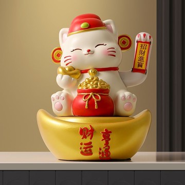 『小橘子铺』元寶招財貓擺件大號自動招手公司前臺收銀裝飾送朋友新店開業禮物