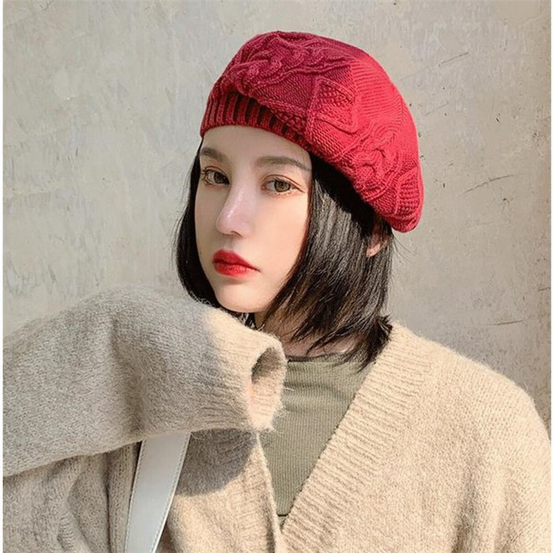 ケーブル ニット ベレー帽 韓国 オルチャン ストリート K Pop 可愛い ローゲージ ざっくり ダンス 衣装 原宿系 レディース Acc 0 通販 Lineポイント最大0 5 Get Lineショッピング