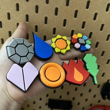 ⚡️小象嚴選⚡️寶可夢標識道館徽章冰箱貼logo洞洞板磁吸裝飾創意3d打印熱門爆款