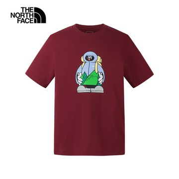 The North Face北面男女款紅色純棉短袖T恤｜8GYZ0VO