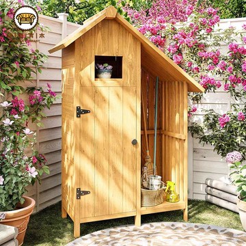 免運 【附發票】戶外儲物箱 儲物櫃 工具箱 收納箱 庭院戶外儲物柜防水防曬木制收納箱置物柜室外花園雜物簡易工具柜特惠/店長推薦新品 工廠直銷 折扣 j533