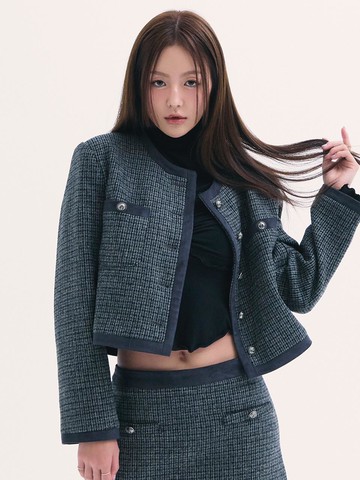 Leona tweed jacket CHARCOAL