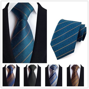 8cm復古風商務條紋手打職業領帶