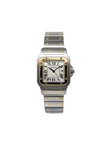 Cartier - pre-owned Santos Galbée 29mm - men - Steel/18kt Yellow Gold - One Size - Silver