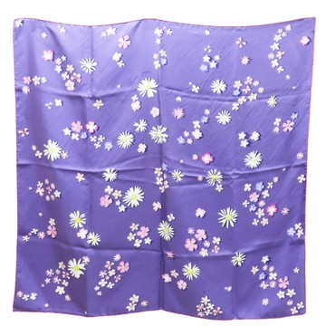 【二手名牌BRAND OFF】HERMES 愛馬仕 紫色 絲綢 絲巾 90*90