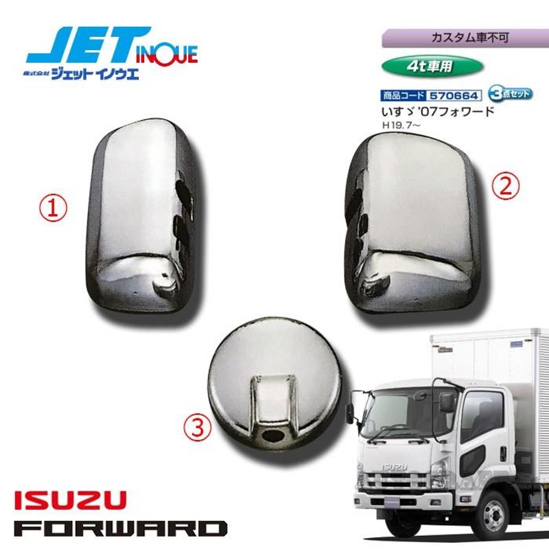 JETINOUE ジェットイノウエ ミラーカバーセット [ISUZU 4t '07フォワード H19.7~ (カスタム車不可)] |  LINEショッピング