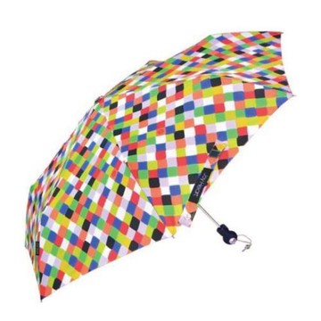 Joy Heart｜三折超細自動快乾晴雨傘-彩色方塊