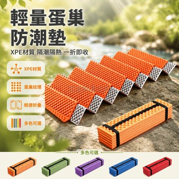 台灣出貨 XPE 蛋巢睡墊 鋁膜隔熱防潮墊 可折疊戶外露營墊 徒步登山野餐地墊 黑色綁帶收納便攜 183cm
