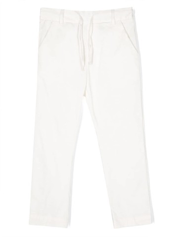 Paolo Pecora Kids - drawstring cotton-blend trousers - kids - Cotton/Spandex/Elastane - 8 yrs - White