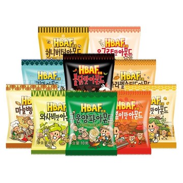 HBAF芭蜂蜂蜜黃油扁桃仁混閤口味杏仁 年貨堅果獨立小包裝韓國進口