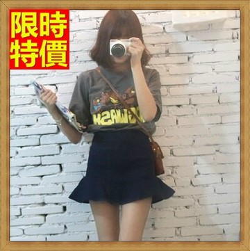 牛仔裙迷你裙-韓版包臀顯瘦荷葉邊女丹寧短裙子2色66y3【獨家進口】【米蘭精品】