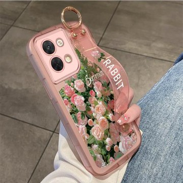 適用opporeno9手機殼oppo新款的reno8/7/6/3全包防摔透明10套腕帶pro十女5K高端4se外5G曲屏0pp0網紅0ppo玫瑰