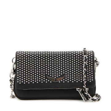 Zadig & Voltaire - Black Leather Rock Nano Plumetis Shoulder Bag