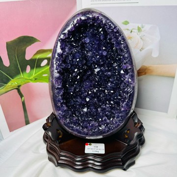 16號4.39kg頂級烏拉圭拋光皮 紫水晶恐龍蛋晶洞ESPa+♥️口寬洞深 紫度💯紫水晶洞 紫晶洞 晶洞 A3208