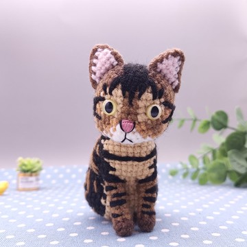 【現貨】 虎斑貓 米克斯美短 純手工 鉤針編織娃娃