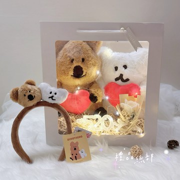 短尾矮袋鼠發光禮物袋 正版授權 Quokka 矮袋鼠娃娃 矮袋鼠票卡夾 花束 金莎DINOTAENG包包 生日禮物