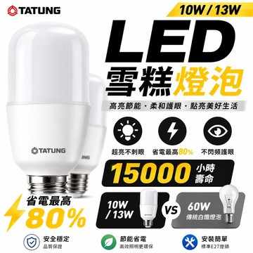 保固二年 大同 雪糕燈 10W 13W 冰兵燈 全電壓 冰棒燈 mini 燈泡 E27 E14 電燈泡 燈具 球泡燈